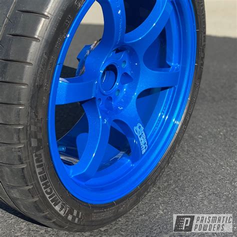 Rays Engineering Wheels coated in Clear Vision and Illusion Lite Blue | Prismatic Powders