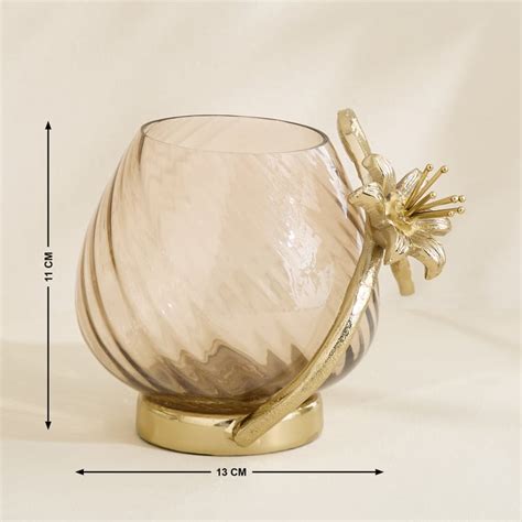 Buy Amara Ava Glass and Aluminium Spiral Votive Candle Holder from Home ...