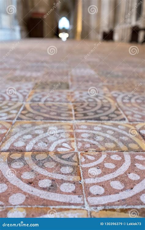 Winchester UK. Close Up of the Medieval Encaustic Floor Tiles in the ...