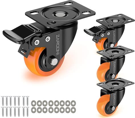 ZAROONI 2'' Caster Wheel for Furniture - Set of 4, Heavy Duty upto 650 ...