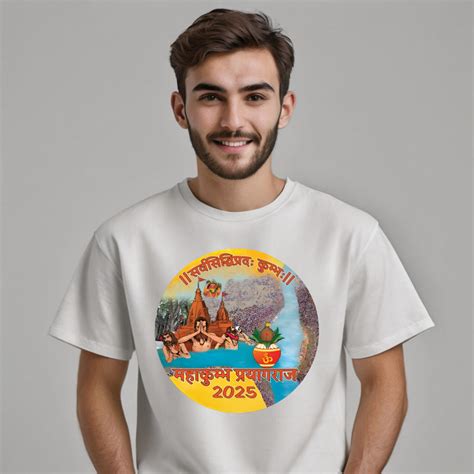 Mahakumbh 2025 T-Shirt – Soft Cotton Devotional Wear – Mahakumbh Tshirt