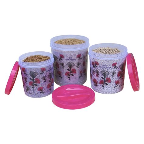 Shop Princeware Twister Plastic Storage Container (Pink) Set of 3 at ...
