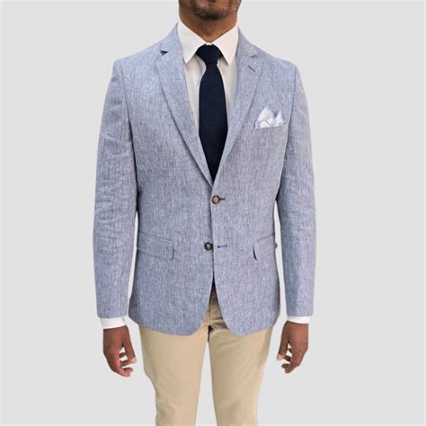 Jenson Mens Slim Fit Peter Linen Sports Jacket in Blue – Mens Suit ...