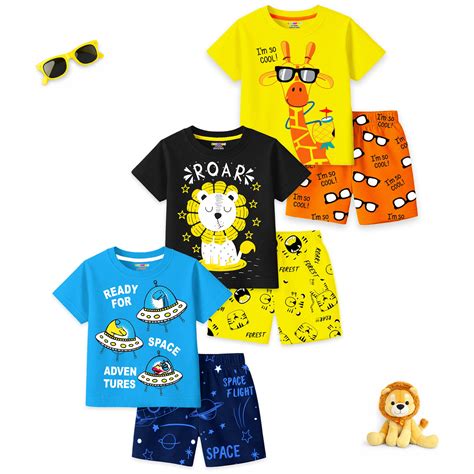 Kuchipoo Boys Cotton T-Shirt & Shorts | Printed Summer Wear Set | Soft