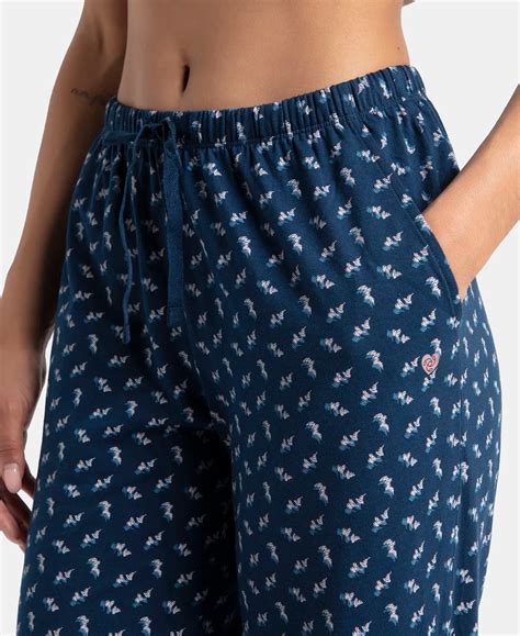 Buy Super Combed Cotton Printed Pyjama with Side Pockets - Pageant Blue ...