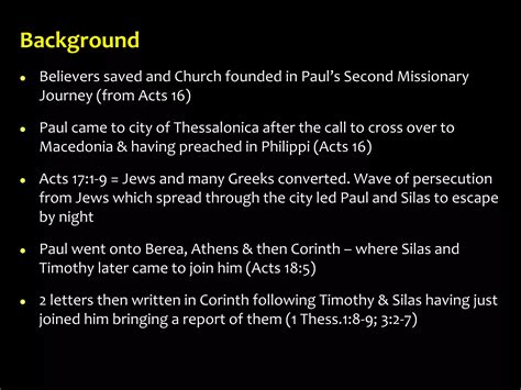 New Testament Survey no.14: Paul - His Letter to Thessalonica | PPTX