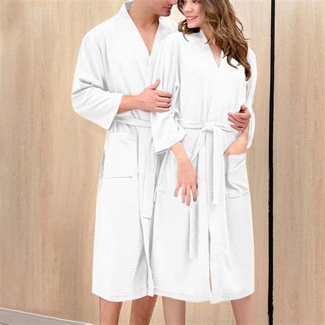 Fancifize Lightweight Mid-Length Robes For Women Men Waffle Kimono ...