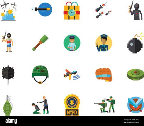 Terror and war icon set Stock Vector Image & Art - Alamy