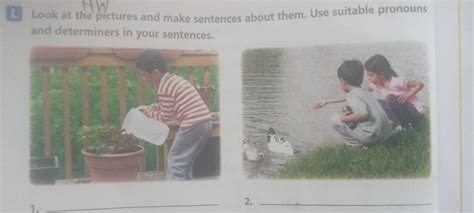 look at the pictures and make sentences about them using suitable ...