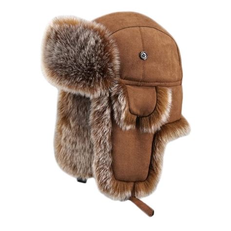 HAORUN Men Winter Faux Fur Suede Leather Trapper Hat | Ubuy India