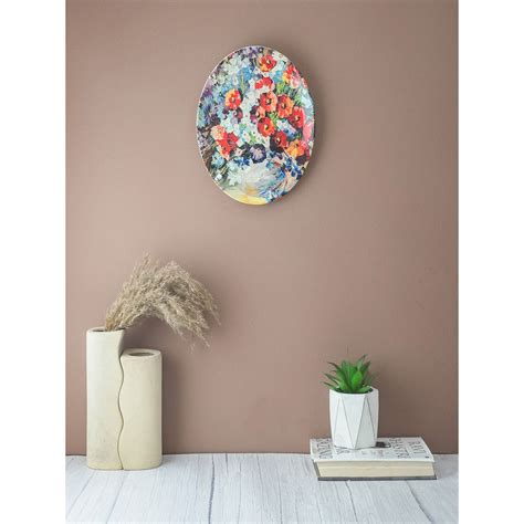 Buy The Decor Mart Red Flower Bouquet Wall Plate Online
