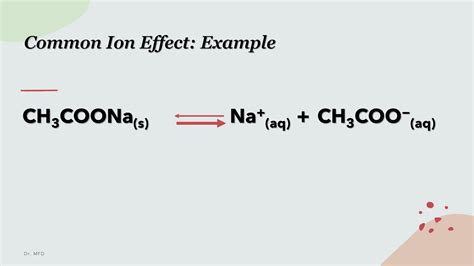 Common Ion Effect. The Common Ion Effect occurs when a solution ...