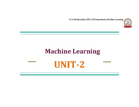 ML-Ch-4 (ANN) -Perceptron -PPT - Machine Learning UNIT- Topic ...