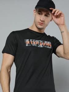 HRX by Hrithik Roshan Printed, Typography Men Round Neck Black T-Shirt ...