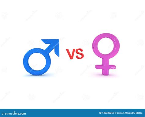 3D Rendering of Male Versus Female Gender Symbols Stock Illustration ...