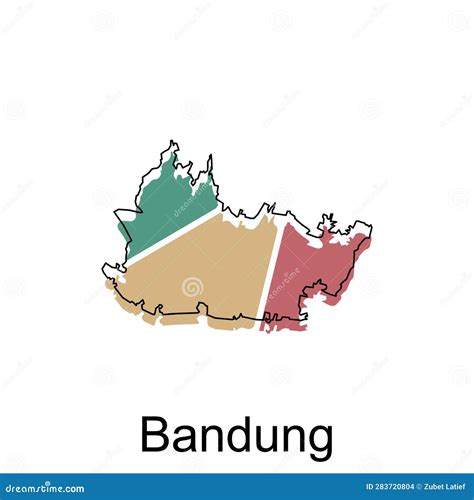 Map of Bandung Element Graphic Illustration Template Stock Vector - Illustration of design ...