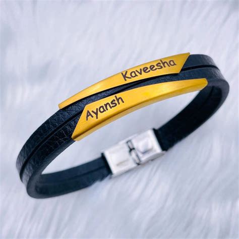 Geometric Stainless Steel Gold Black Customized Personalised Laser Eng ...