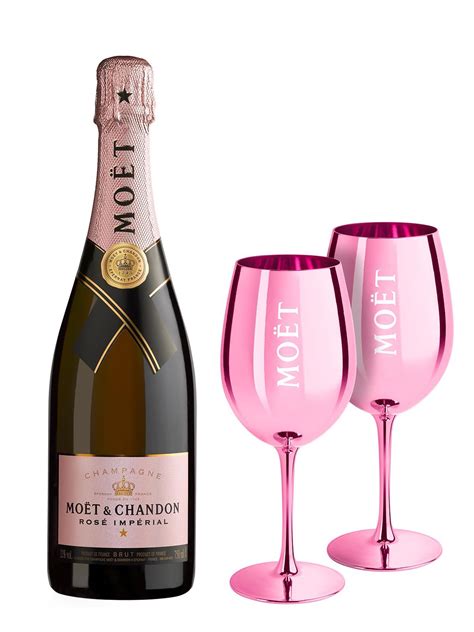 Rosé Champagne Bottle with Pink Wine Glasses