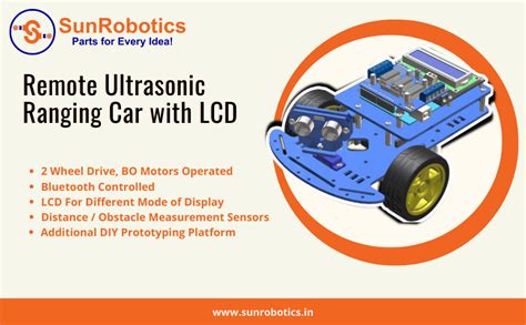 SunRobotics Ultrasonic Ranging Remote Control 2WD Smart Car Chassis ...