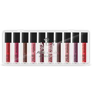 Buy ADS Beauty Matte Mini Liquid Lipstick Set, 10 Shades, Long-lasting ...
