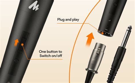 MAONO Dynamic Microphone Wired for Singing, Corded Karaoke Mic with 9 ...