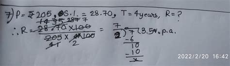 If the simple interest on ₹205 in 4 years is ₹28.70, find the rate of ...