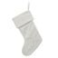 White Knit Monogram E Stocking, 19"