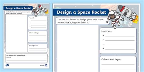 Design a Space Rocket Activity Sheet