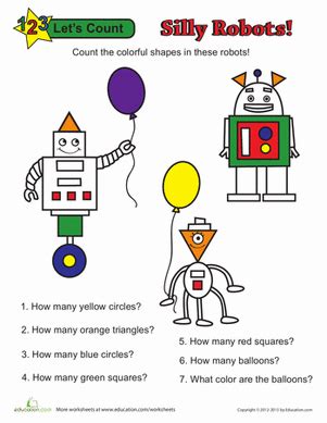 Robot Basic Shapes Worksheet 的图像结果