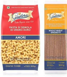 Gustora Durum Wheat Semolina Pasta Combo I Eggless I Rich in Fibre ...