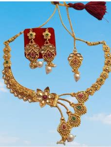 NAKMAN JEWELLERY Metal Gold-plated Multicolor Jewellery Set Price in ...