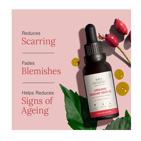 Juicy Chemistry Cold Pressed Rosehip Seed Carrier Face Oil (30ml ...
