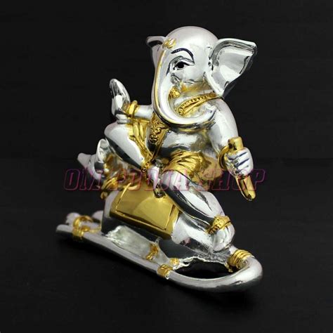 Lord Ganesha Riding on Mouse Statue Shop now online India