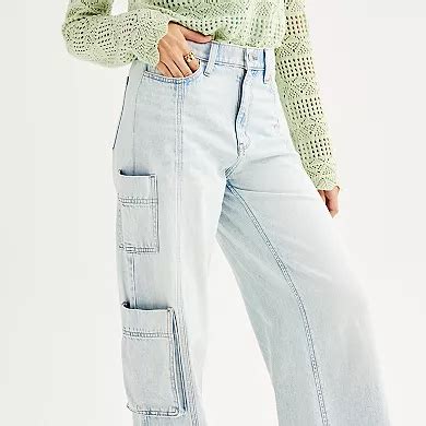 Juniors' SO® High Rise Baggy Wide Leg Cargo