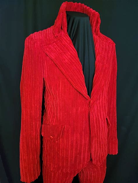 Red Corduroy Two-Piece Suit — B&K Enterprises Costume Company