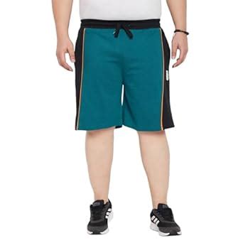 Buy Bigbanana Plus Size Men's Regular Fit Colorblock Shorts (Skoda,Teal ...