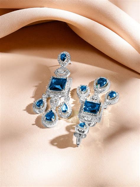 Blue American Diamond Zirconia Two-Layered Necklace Set – Rubans