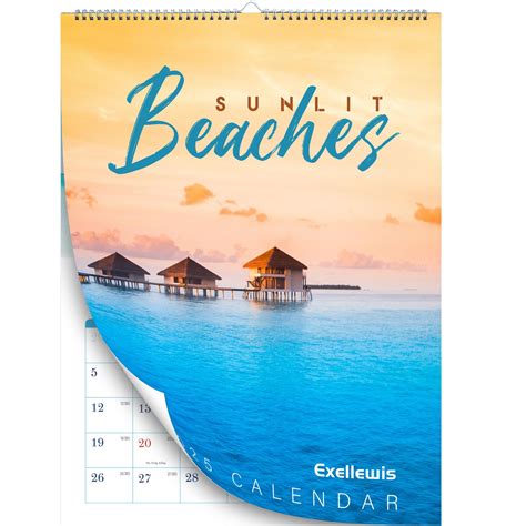 Snapklik.com : 2025 Wall Calendar - Large 22"x17" Beach Calendar ...