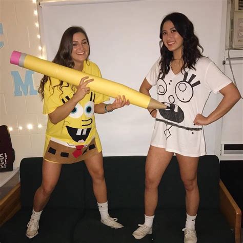Doodlebob & spongebob costumes | Cute couple halloween costumes ...