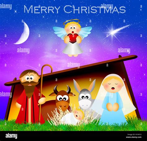 Nativity scene cartoon Stock Photo - Alamy