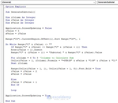 Image result for VBA Code Total Amount