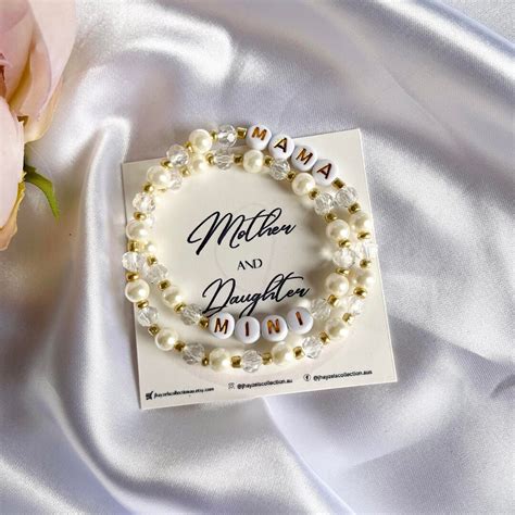 Mothers Day Bracelet Mama and Mini Bracelet Set Personalised - Etsy ...