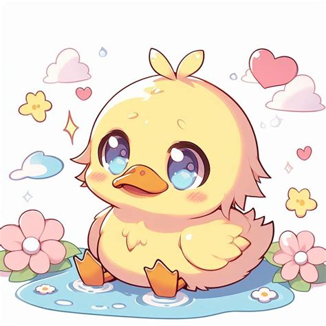 Cute kawaii duck | art for kids | Animal doodles, Cute drawings, Anime ...