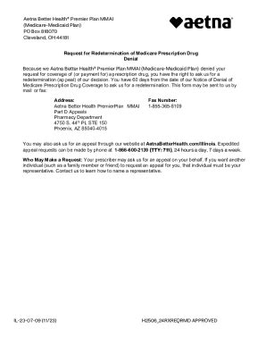 Fillable Online Aetna Better Health® Premier Plan Mmai ...