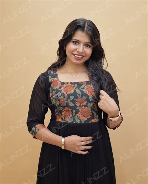 Buy Georgette A-Line Kurti with Floral Patch Highlights at ₹599 ...