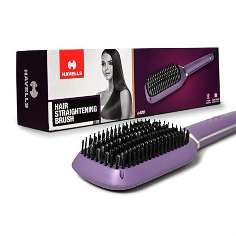 Havells Keratin Infused Hair Straightener Brush With Temperature ...