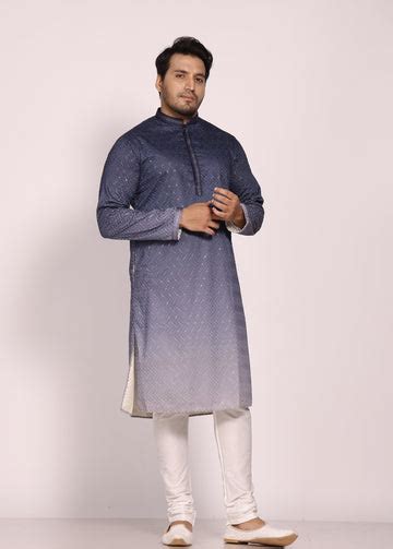 KHAAS Ombre Chikankari Blue Kurta