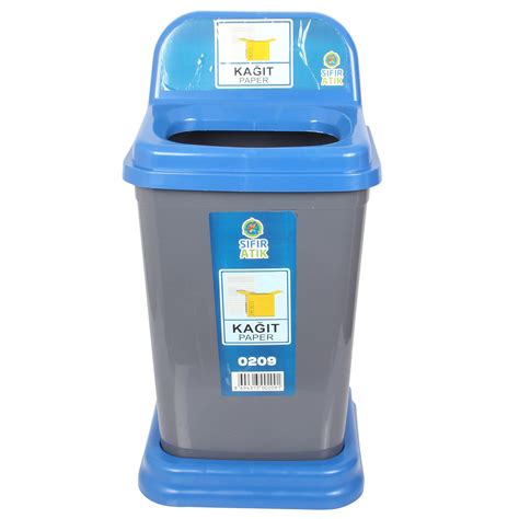 Buy 50 Litre Recycling Waste Bin with Blue Top. Colour Coded Recycle ...