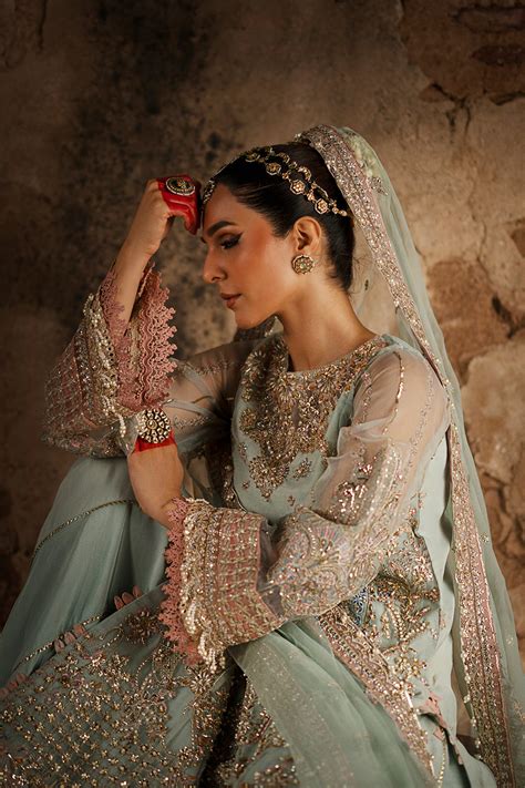 AJR Nirvana: Exquisite Sea Green Pakistani Bridal Suit – YourLibaas