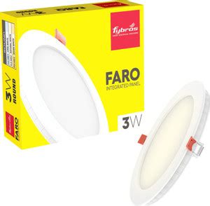 Fybros 3 Watt 70mm Cut Size Warm White Faro LED Panel Light 3w Round ...